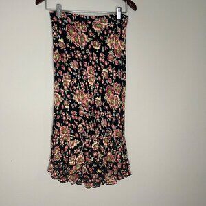 Mango MNG Womens Floral Midi‎ Skirt Size XS Modest Boho Feminine